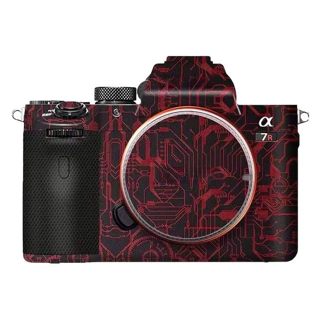 Anti-Scratch Camera Cover Skin Sticker for Sony Alpha A7RV A7R5 A7RM5 Protector Vinyl Film Skin Protective Decoration (Circuit Red)