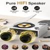4000mAh Rechargeable CD Player with Bluetooth CD Player Wtih Dual Big Speakers,Retro CD Music Player with Remote Control, LCD Display, Support Opt/USB/TF Card/AUX/3.5mm Headphone Jack for Car Or Home view 4
