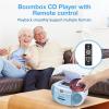 Gelielim Boombox CD and Cassette Player Combo, Boom Box Portable CD Players for Home with Bluetooth, AM FM Radio, Support Remote Control/AUX/USB/Earphone, LCD Display (Blue) view 4