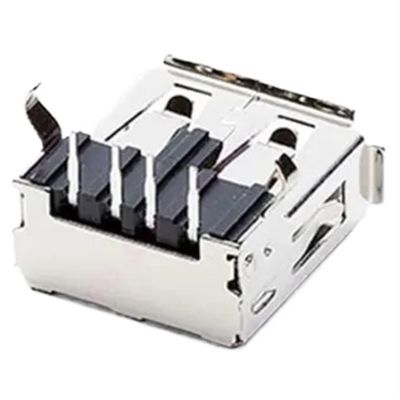 10PCS B-A Type Female USB Connector 90 Charging Socket Bent Feet 4Pin Jack White Black Body(TYPE1 Warped White)