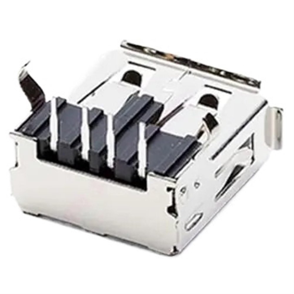 10PCS B-A Type Female USB Connector 90 Charging Socket Bent Feet 4Pin Jack White Black Body(TYPE1 Warped White)