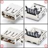 10PCS B-A Type Female USB Connector 90 Charging Socket Bent Feet 4Pin Jack White Black Body(TYPE1 Warped White) view 3