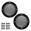 bociloy 2PCS 4 Black Speaker Grill Covers, Round Metal Mesh Guard Protectors, Universal Decorative Grille with ABS Plastic Frame for DIY Home Speaker Car Audio Stereo Woofer Subwoofer view 1