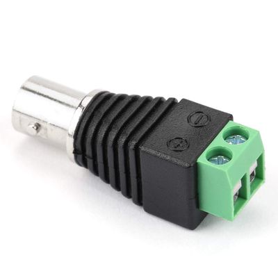 Green BNC Female Cable Connector Terminal Adapter for CCTV Video Balun Camera, 10 Count Pack, Without Soldering or Other cables, Easy Install, Long Service Life