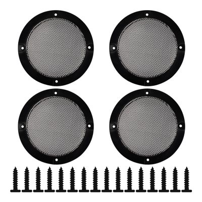 bociloy 4PCS 3 Black Speaker Grill Covers, Round Metal Mesh Guard Protectors, Universal Decorative Grille with ABS Plastic Frame for DIY Home Speaker Car Audio Stereo Woofer Subwoofer