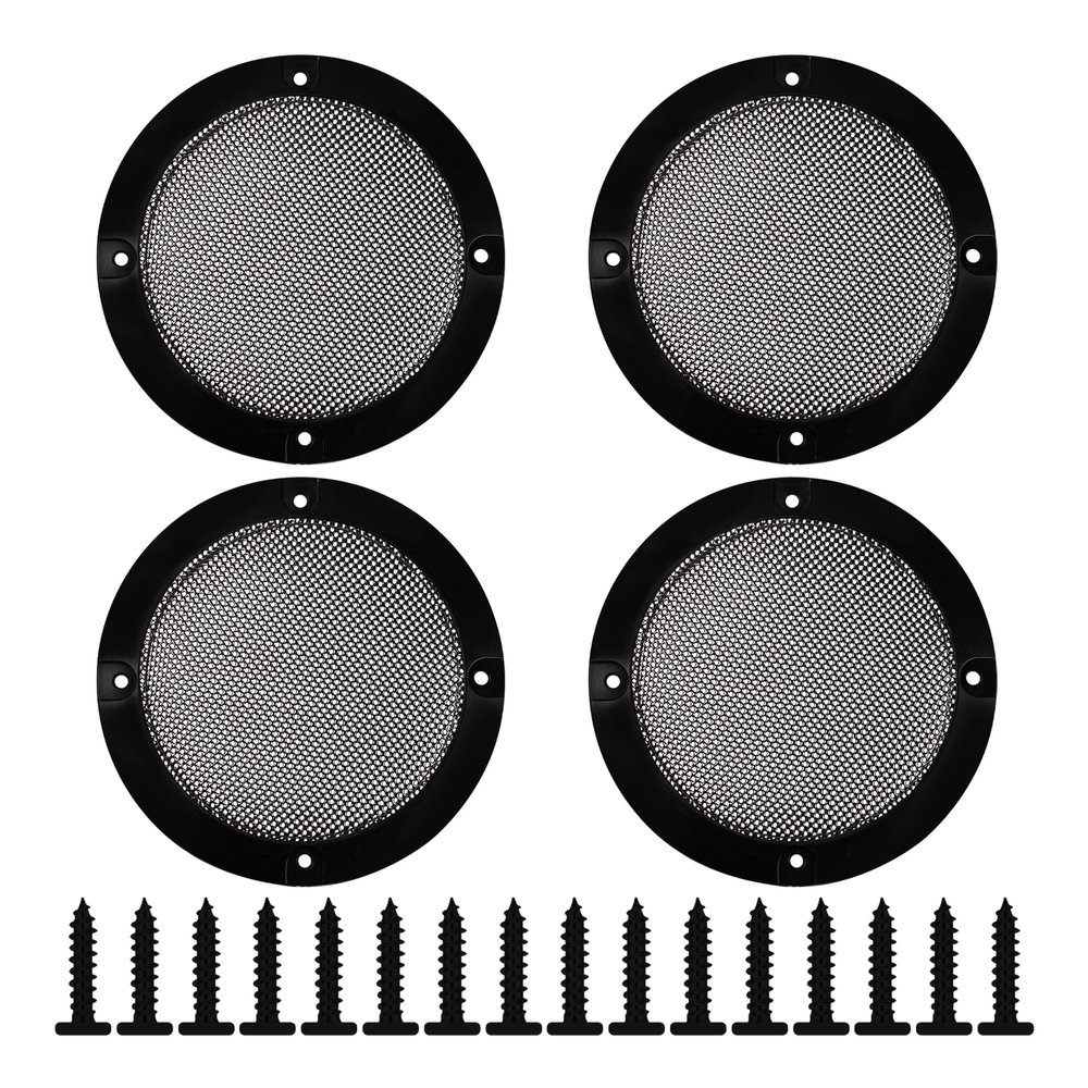bociloy 4PCS 3 Black Speaker Grill Covers, Round Metal Mesh Guard Protectors, Universal Decorative Grille with ABS Plastic Frame for DIY Home Speaker Car Audio Stereo Woofer Subwoofer