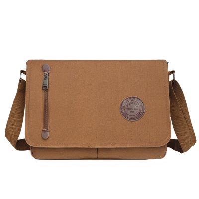 Canvas Messenger Bag Laptop Bag For Men Women For School Work Travel Big Capacity Tassel Handbag (Coffee, One Size)