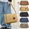 Canvas Messenger Bag Laptop Bag For Men Women For School Work Travel Big Capacity Tassel Handbag (Coffee, One Size) view 4