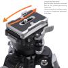 Camera Tripod, 21-63in 4 Sections Legs Adjustable Carbon Fiber Tripod with Hydraulic Ball Head, Quick Release Plate, 60kg Load Lightweight Tripod Stand for Travel Photography view 2