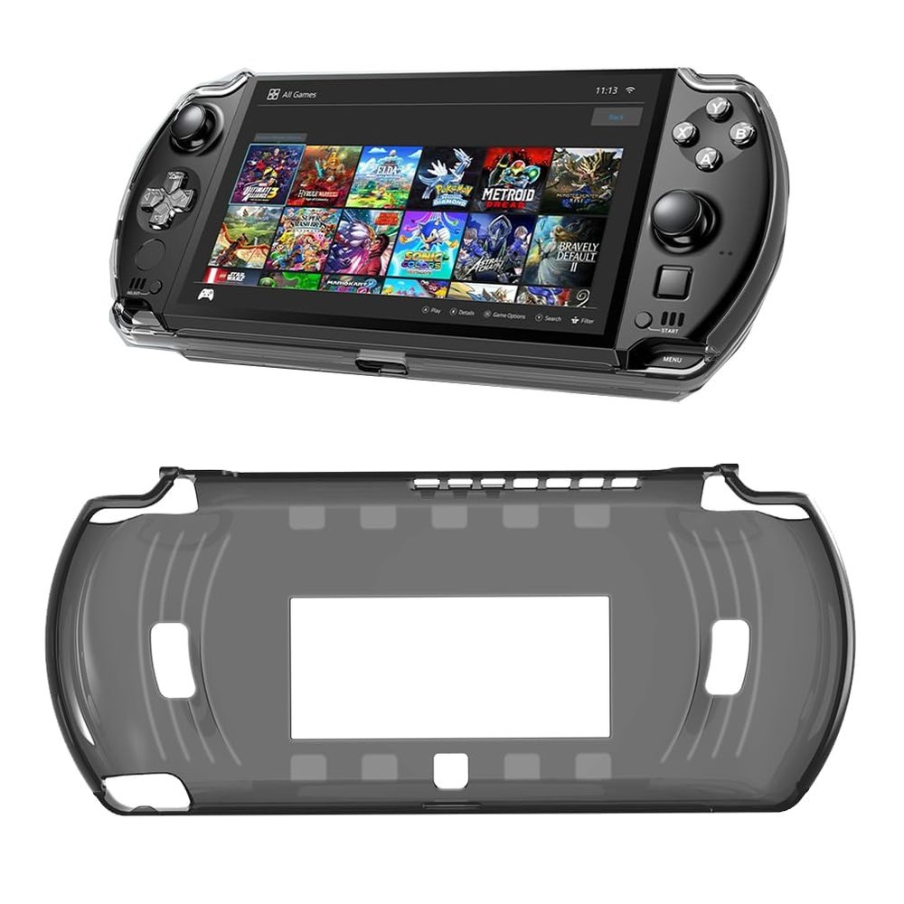 Protective Cover for GPD Win4 Shell Skin, Win 4 Handheld Game Console TPU Case Thin Sleeve Anti-Seismic Anti-Fall Cover Case (Transprent Black)