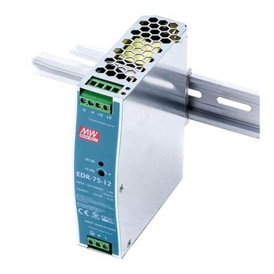 DynMach EDR-75-12 75.6W 12V 6.3A - Compact DIN Rail Mount Power Supply, 85.5% High Efficiency - for Industrial Control, Sensors, and Automation Equipment