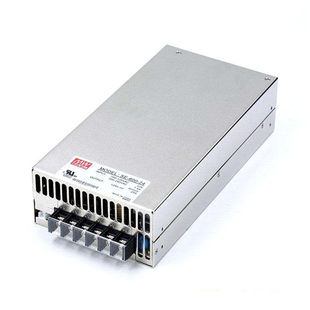 DynMach SE-600-24 24V 25A 600W Power Supply - Reliable High Power Density Solution for Industrial Applications, Automation Systems, and Network Infrastructure. Efficient Operation.