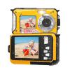LICAEVEY Underwater Camera, 11FT Camera, Full HD 2.7K 48MP Autofocus Selfie Dual Screen Water Camera with Floating Strap, Fill Light Underwater Camera for Snorkeling (Yellow) view 1