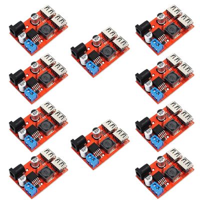 10pcs DC Converter Module 9V 12V 24V 8-35V to 5V 8A DC-DC Board Voltage Reglator 4-Port USB Output Car Regulator for Power Supply Module