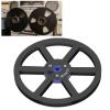 1/4 7 Inch Nab Aluminum Metal Reel, Universal 6 Holes Reel to Reel Small Hub, Aluminum Alloy Empty Tape Reel Replacement for Tape Recorder (Black) view 2