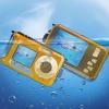 4K 56MP Camera Dual Screen 10ft 16X Digital Zoom Auto Focus 64G Memory Card HD Underwear Camera with USB Cable for Diving (Yellow) view 3