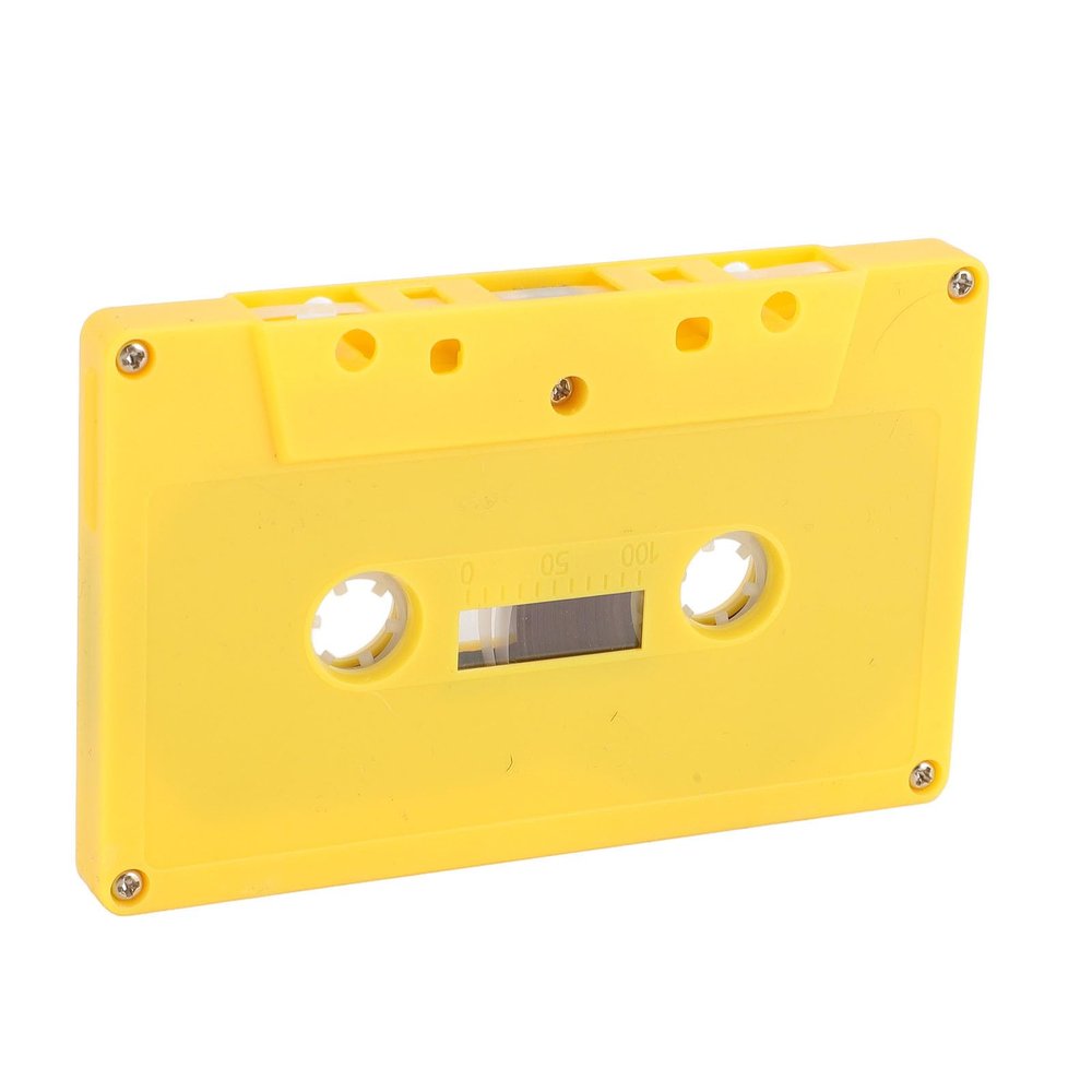 Blank Cassette Tape, Blank Dictating Audio Cassette Tapes, 45 Minute Recording Time for Lectures, Study, Music, Everyday Voice Recording (Yellow)