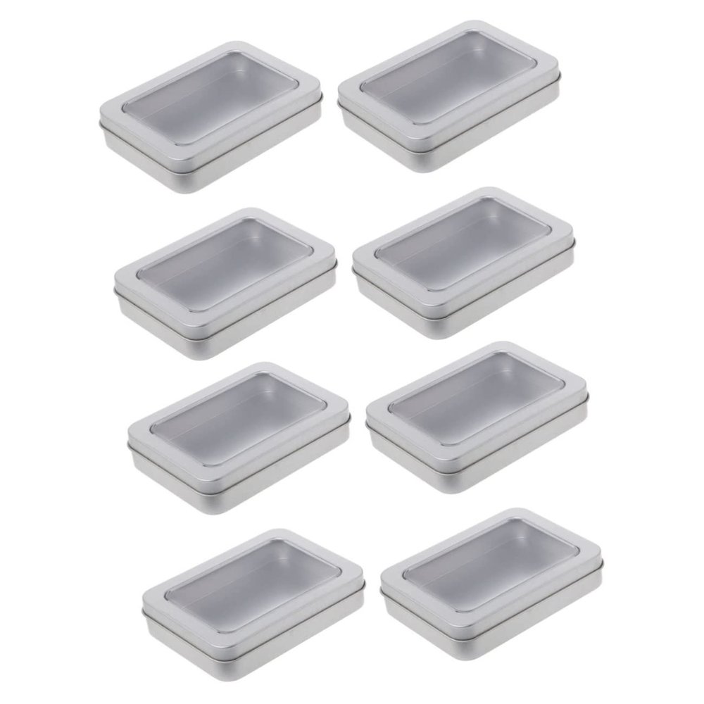 Angoily 8pcs Tinplate Usb Drive Organizer Box Desktop Storage Container for Cables Jewelry Accessories Lightweight and Tight Lid Closure