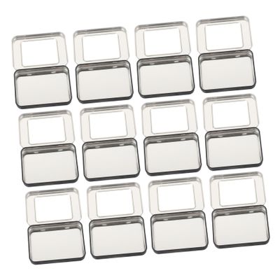 Angoily 12pcs Tinplate Storage Boxes Window Lids Organizer for Usb Flash Drives Keychains Jewelry and More Practical and Stylish Collection for Use