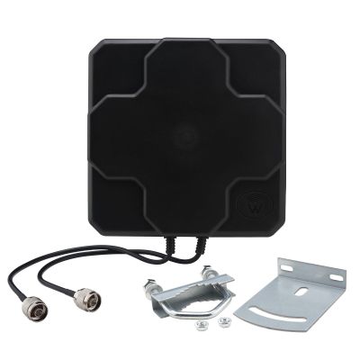 Kaunosta 4G LTE 22dBi Outdoor Dual Polarization Long-Range Directional N Male Panel Antenna with 1ft Cable for WiFi Router Wireless Network Security IP Camera Video