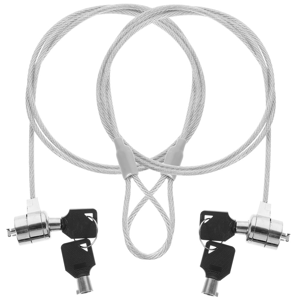 DirectNine Basics 2sets Secure Notebook Locking Cable Keyed Cable Lock for Laptop and Desktop Devices Theft Security Hardware for Monitors Tablets