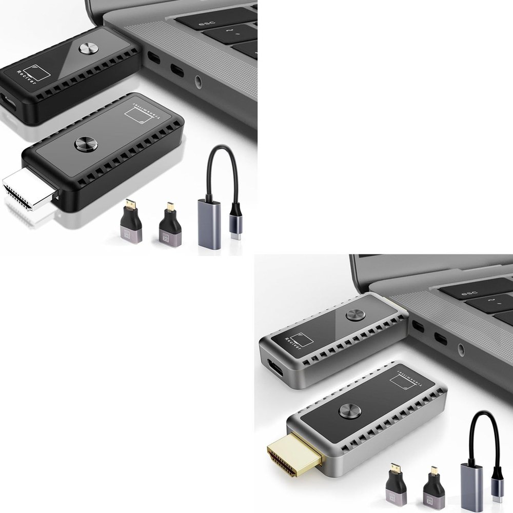 Wireless HDMI Transmitter and Receiver, Plug & Play Portable Wireless HDMI, 4K Wireless HDMI