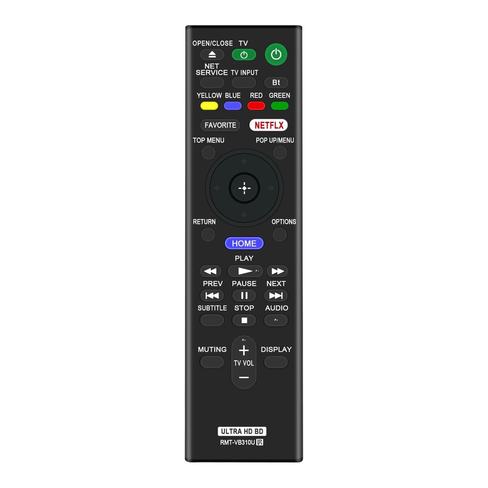 New Replace Remote Control Compatible with Sony RMT-VB310U Remote HD Blu-ray DVD Player UBPUX80 UBPX800 UBPX800M2 UBPX1000ES UBPX1100ES UBP-X800M2 UBP-UX80 UBP-X800 UBP-X1000ES UBP-X1100ES