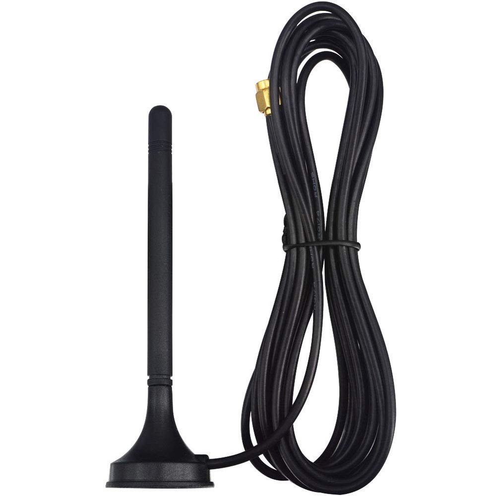 Kaunosta Dual Band WiFi 2.4GHz 5.8GHz 3dBi Magnetic Base Handheld SMA Male Antenna with 3M RG174 Cable(2 Pack) for WiFi Router IP Security Camera Wireless Mini PCI Express PCIE Network Card Adapter