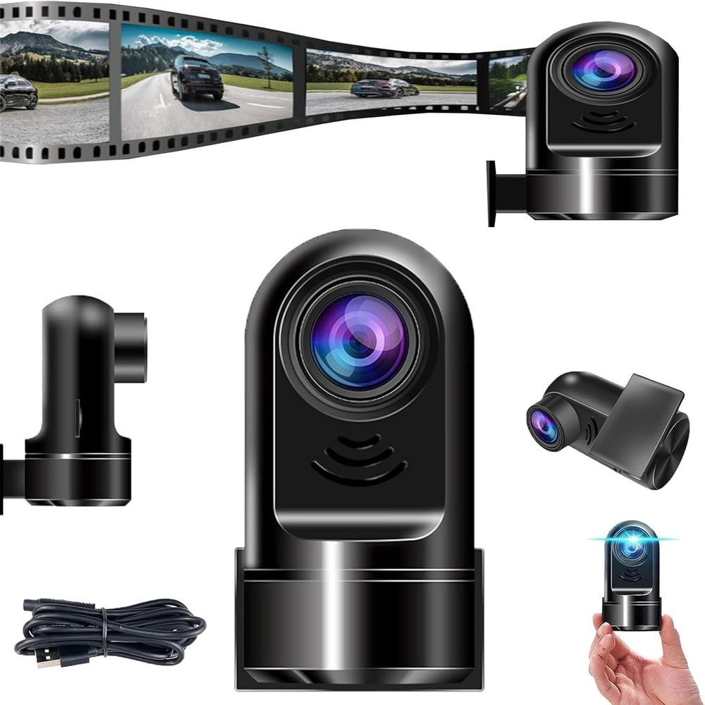 1080p HD 360 Rotating Mini Adas Dashcam, Dashcam Front and Rear Camera, 2025 New Mini Front Dash Camera for Cars,24h Parking Mode with Adas & Super Night Vision (No Memory Card)