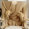10ft15ft Champagne Backdrop Curtain for Wedding Parties, 2 Panels Wrinkle Free 15 FT Long Polyester Photo Backdrop Drapes Back Drop Cloth for Birthday Photography Background view 1