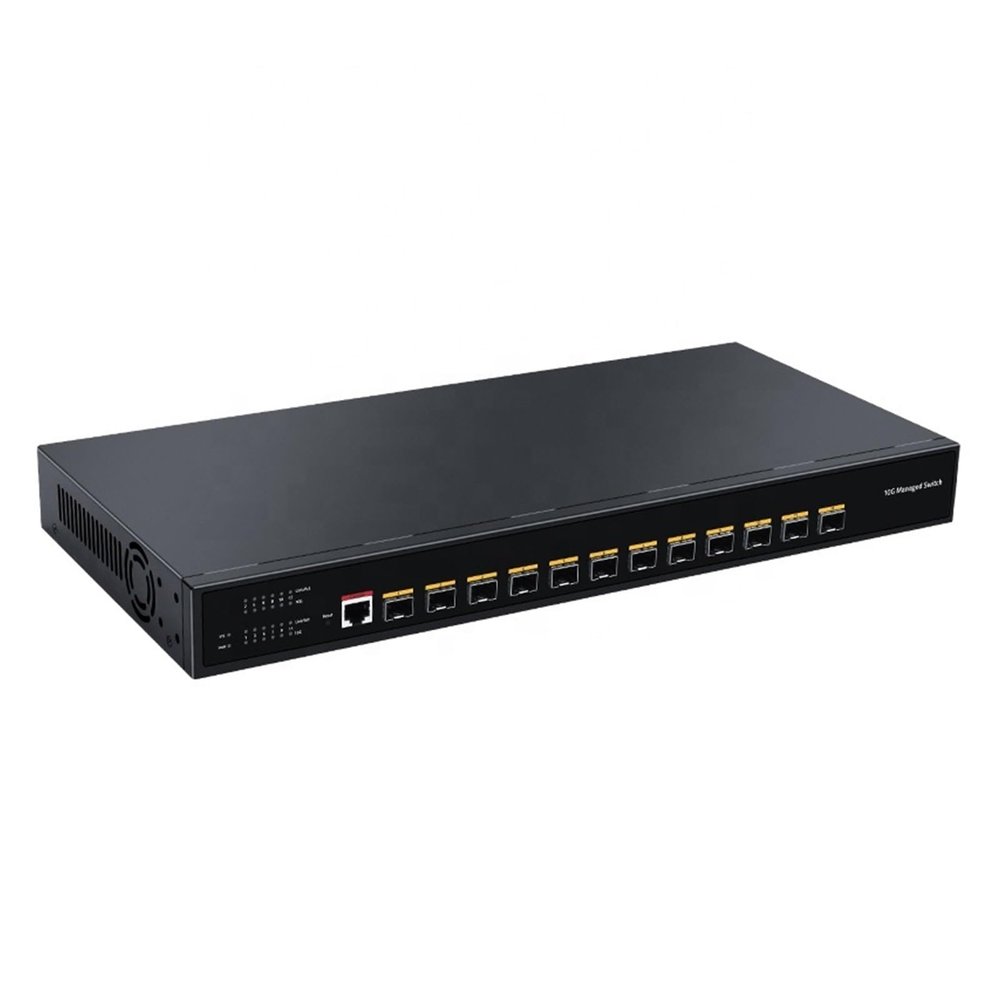 BAISULI Business Ethernet switches 12 Port 10G SFP+ Ethernet Switch,L3 Managed 10000Mbps Optical Network Switch