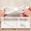 50 Pack Silicone Cable Ties, Cord Organizer, Reusable Cable Management Organizer, Adjustable Wire Ties Management with Lock Buckle, Charger Cable Strap Tie, Electrical Cord Keeper (White) view 4