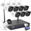 ANNKE Security Camera System, 8pcs Wireless 3MP IP Cameras with 10CH 5MP NVR for Home Security Outdoors, Motion Detection, Two-Way Audio, 100ft Night Vision, Compatible with Alexa, 1TB Hard Drive view 1
