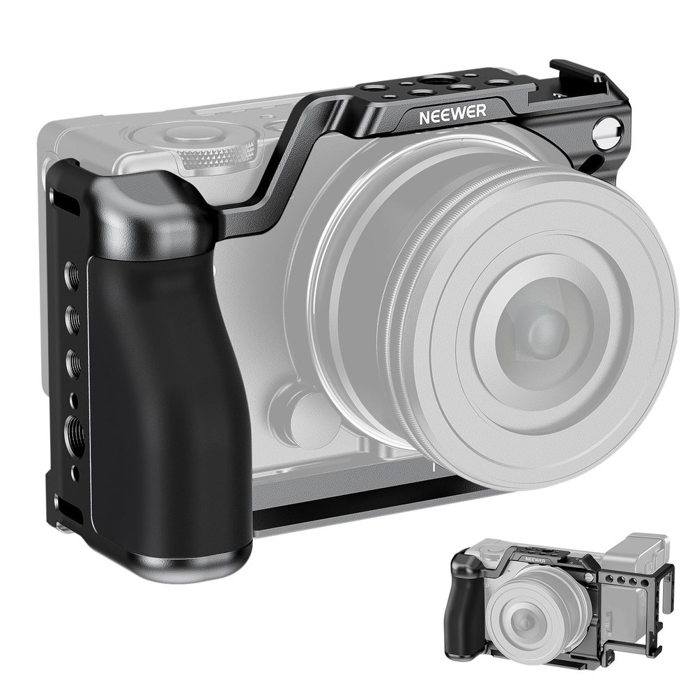 NEEWER Cage for fp/fp L, Metal Camera Cage with EVF-11 Support, 1/4" & 3/8" Threads, Arca Type Quick Release Plate, Ergonomic Silicone Grip Compatible with Sigma fp fpL DJI RS 4 Pro Gimbal, CA132