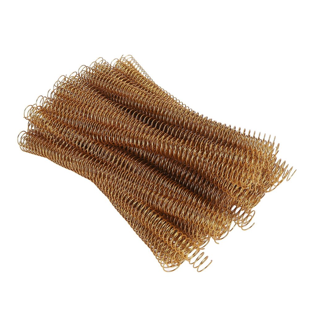 Baxnore 100PCS Binding Coil, Binding Spiral Sheet Coil, Spiral Binding Machine, Heavy Duty Binding Coils, Plastic Binding Coils for Office Documents (Gold)