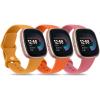 3 PACK Sport Band Compatible with Fitbit Sense 2 / Versa 4, Classic Soft Straps for Fitbit Sense / Versa 3 Smart Watch (Small, Turmeric/Orange/Coral Red) view 1