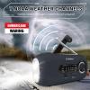 Emergency Crank Weather Radio, Solar Hand Crank Portable AM/FM/NOAA, 3 Mode Flashlight, SOS for Home and Outdoor (Black) view 3