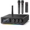 MOREGAX M12 Pro Pre Bluetooth 5.2 Transmitter Receiver for TV,Home Stereo,BT Headset,Low Latency HD Bluetooth Audio Decoder Adapter with Display,RCA,AUX,Coaxial,Optical Inputs/Outputs (M12 Pro 2Mics) view 1