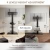 AX WABER Universal Floor TV Stand with Mount 70 Degree Swivel 9 Level Height Adjustable and Space Saving Design for Most 27 to 65 inch LCD, LED OLED TVs One Shelf view 3