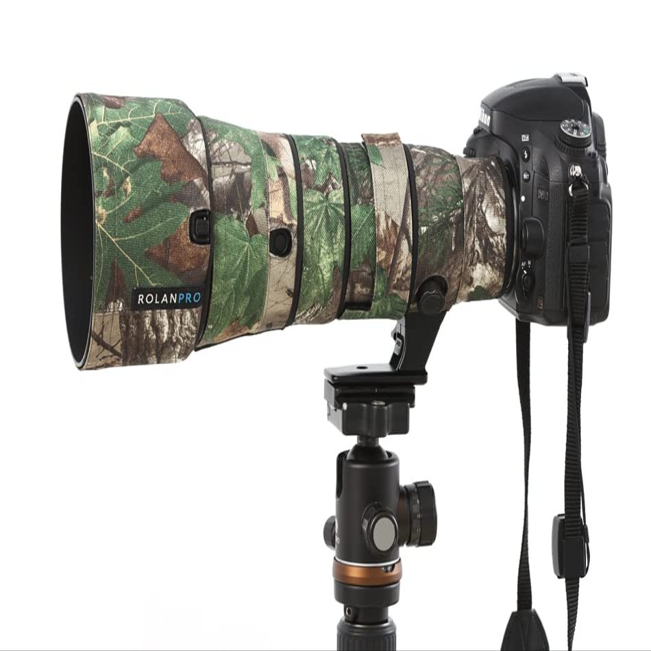 ROLANPRO Rainproof Lens Cover for Nikon AF-S 500mm F5.6E PF ED VR Rain Cover - Durable and Versatile Lens Protection Case Sleeve #16 Jungle Camo Waterproof