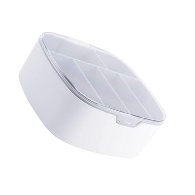 Angoily 6grids Cable Organizer Box with Compartments Dustproof Data Cable Storage for Earphones Chargers USB Wires Tidy Cord Management for