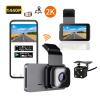 2K 1440P Car DVR Dash Cam Rear View Car Camera Dashcam Drive Video Recorder Night Vision Auto Parking Monitor Black Box(DVR Rear Camera,32G TF Card) view 2
