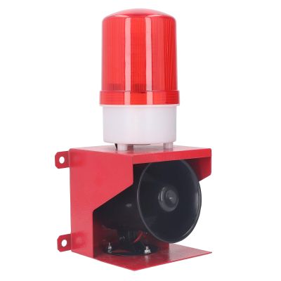 ANKROYU Industrial Siren Alarm, Aluminum Alloy Strobe 115dB Sound Light Alarm, Waterproof Emergency Strobe Warn Light for Mine Construction Site (US Plug 110V)
