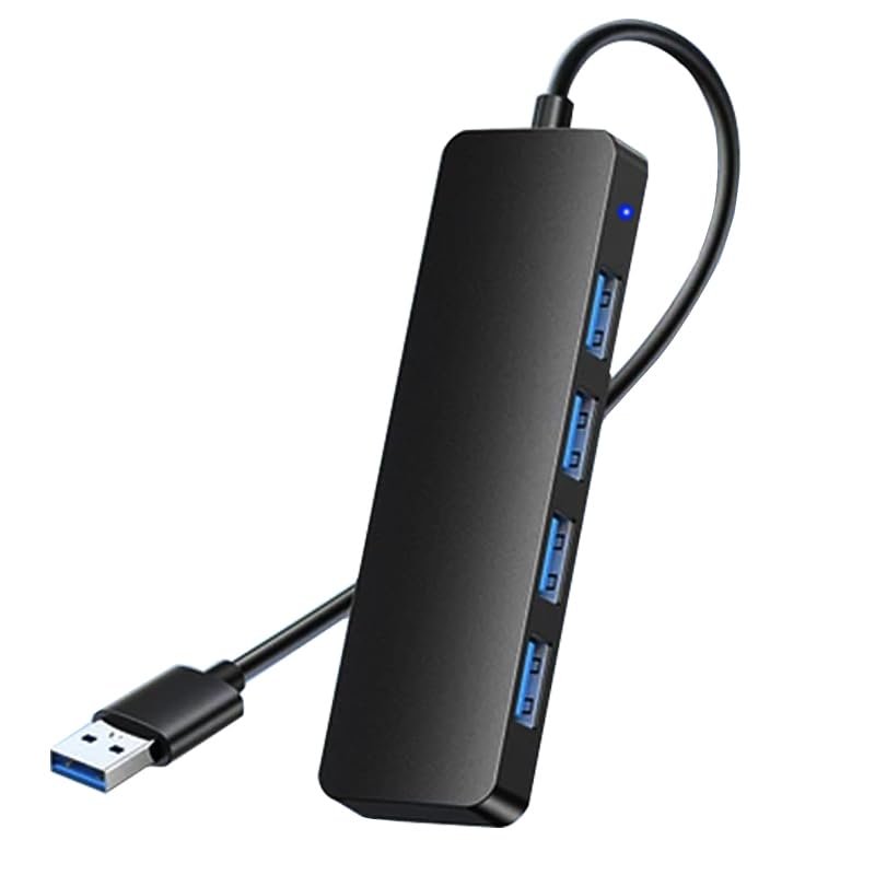 USB Hub USB Splitter USB Expander for Laptop, Xbox, Flash Drive, Hard Drive, Console, Printer, Camera, Keyboard, (1feet)
