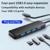 USB Hub USB Splitter USB Expander for Laptop, Xbox, Flash Drive, Hard Drive, Console, Printer, Camera, Keyboard, (1feet) view 3