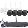 ANNKE Security Camera System, 4pcs Wireless 3MP IP Cameras with 10CH 5MP NVR for Home Security Outdoors, Motion Detection, Two-Way Audio, 100ft Night Vision, Compatible with Alexa, 1TB Hard Drive view 1