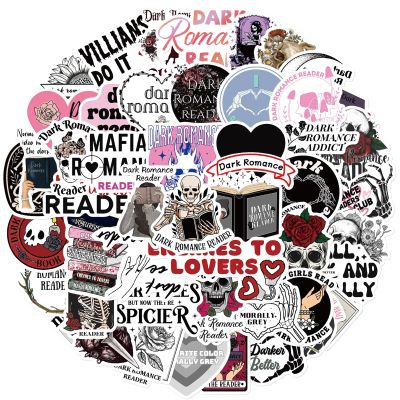 50Pcs Dark Romance Book Stickers for Kindle, Romance Bookish Sticker Pack for Readers Adult Spicy Booktok Vinyl Decals for Laptop Ebook Reader Water Bottle Girls (Black)