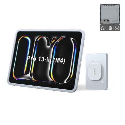EMONITA Magnetic Wall Mount with Charging Case A13 for iPad Pro 13-Inch (M4). 100-250V AC 18W Quick Charge, Strong Magnets, 360 Rotation