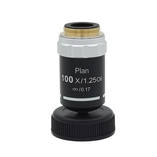 JOEBO Microscope Kit 4X10X40X100X Plan Infinity Achromatic Microscope Objective Microscope Lens Adapters(100X)