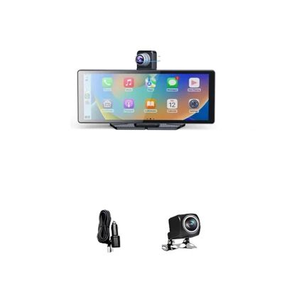 10.26 Dash Cam 4K 3840 * 2160P Car Dvr Carplay Compatible for Android Auto Stream Rearview Mirror Dashcam Camera Drive Recorder(C4,32GB)